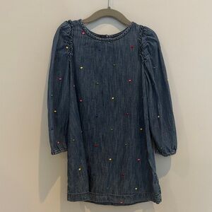 GAP Kids Blue Denim Dress with Multicolor Dots
